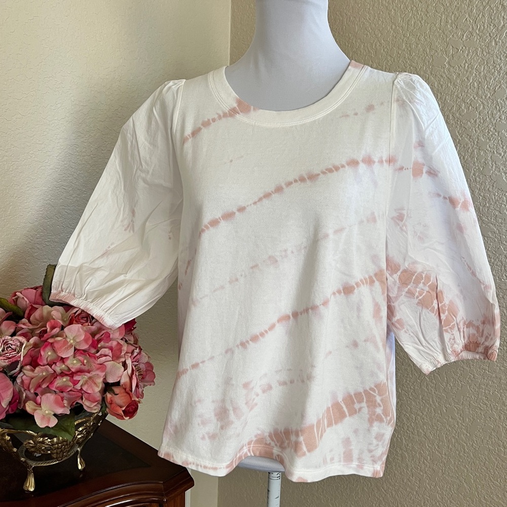 Splendid Tie Dye Puff Sleeve Sweatshirt